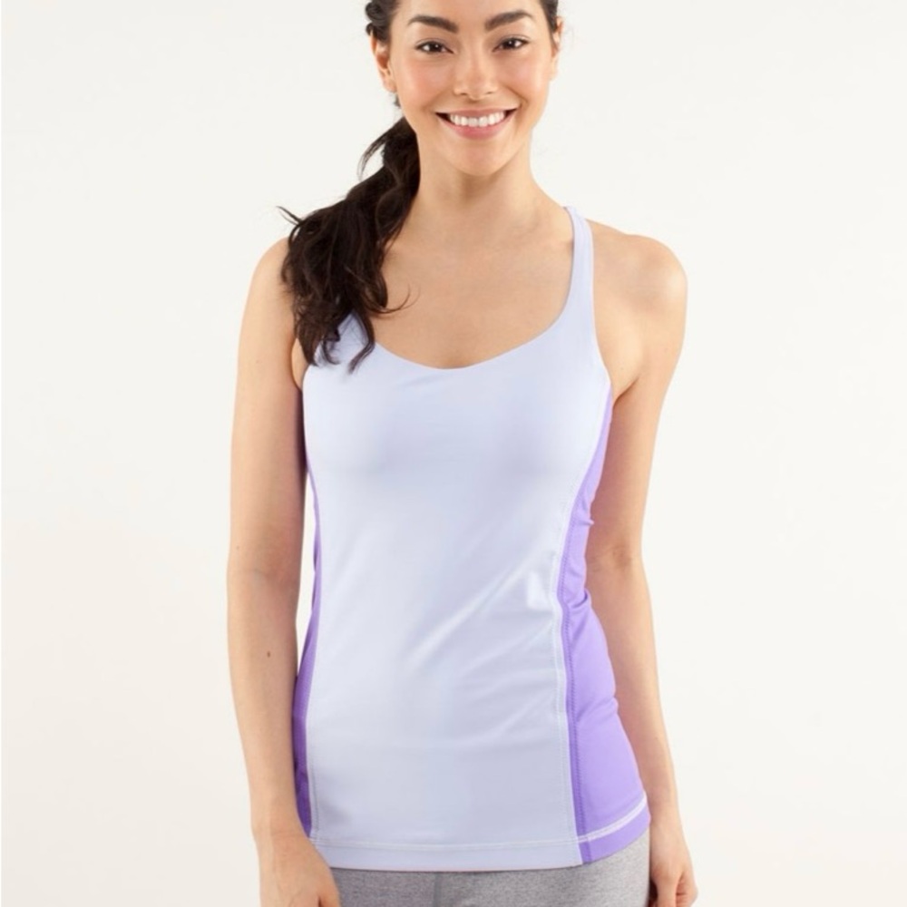 Lululemon Free To Be Tank- Cool Breeze/Power Purple